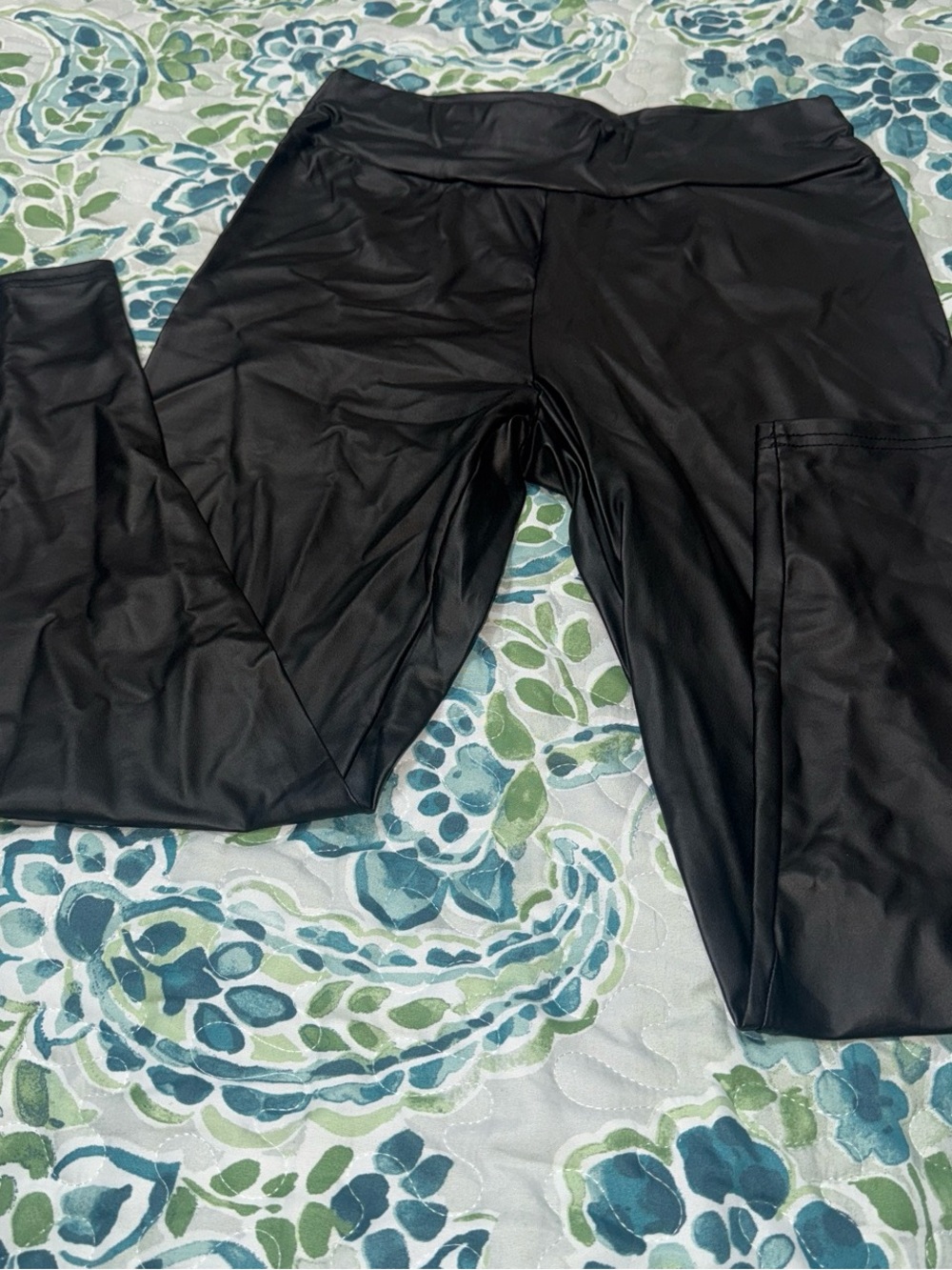 SHEIN Black Faux Leather High-Waist Leggings